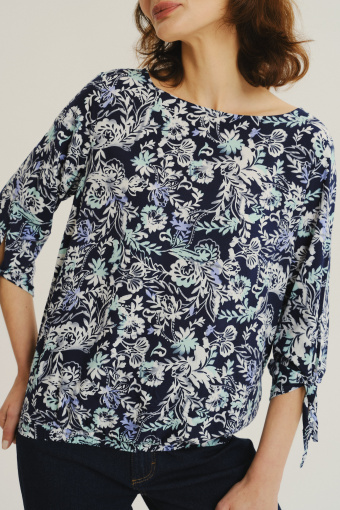 Wiskozowa bluzka z nadrukiem w kwiaty