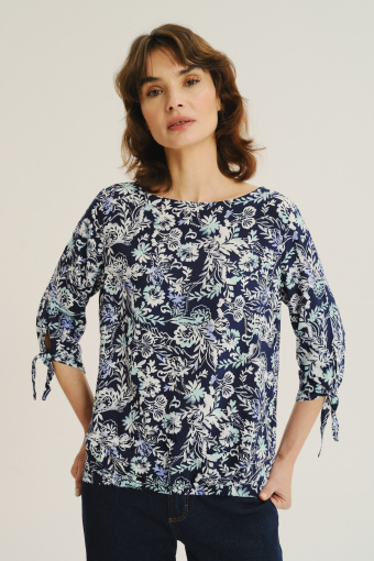 Wiskozowa bluzka z nadrukiem w kwiaty