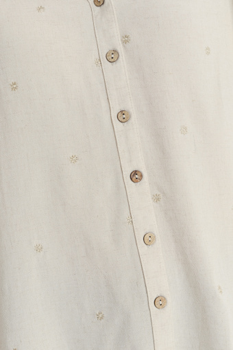 Jasnobeżowa bluzka z rękawami typu motylki