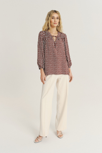 Wiskozowa lekka bluzka z nadrukiem w kropki