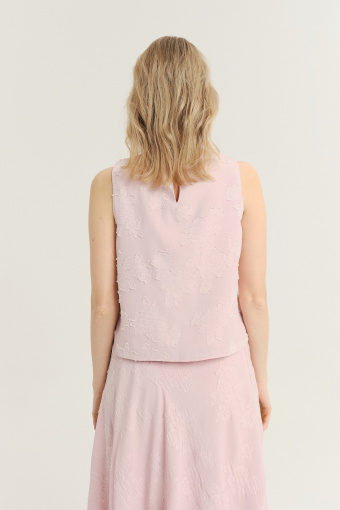 Jasnoróżowa bluzka w subtelna kwiaty 