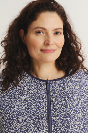 Lekka dwustronna kurtka z nadrukiem w kwiaty