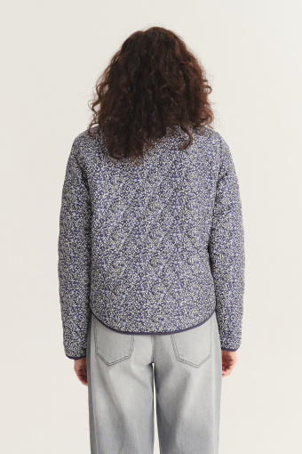 Lekka dwustronna kurtka z nadrukiem w kwiaty