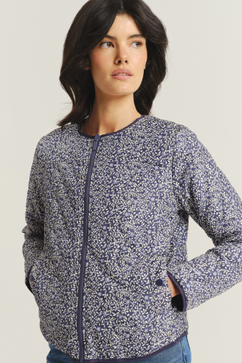 Lekka dwustronna kurtka z nadrukiem w kwiaty