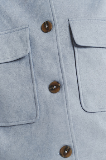 Krótka niebieska kurtka na guziki