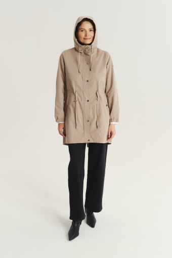 Ciemnobeżowa kurtka parka