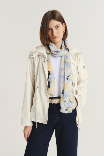 Krótka kremowa parka