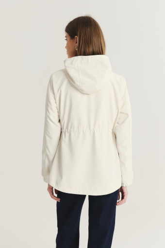 Krótka kremowa parka