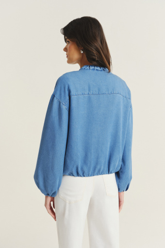 Jeansowa lekka kurtka typu bomber