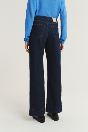 Granatowe spodnie wide leg