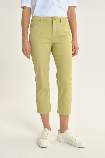 Bawełniane spodnie w limonkowym kolorze