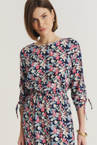 Wiskozowa sukienka w kwiaty