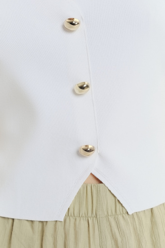 Biała kamizelka dzianinowa 