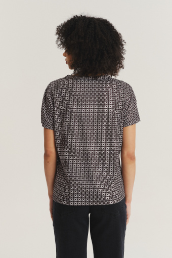 Printowany top z dekoltem w V