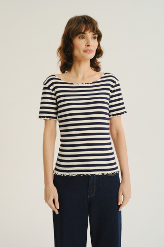 Biało-czarny top w paski