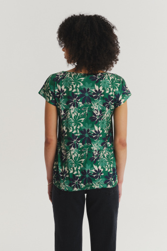 Zielony top z nadrukiem w kwiaty
