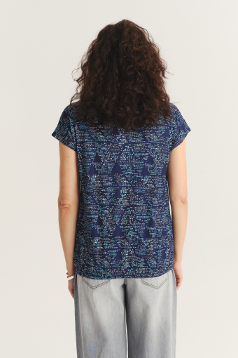 Top z niebieskim printem krótkie rękawy