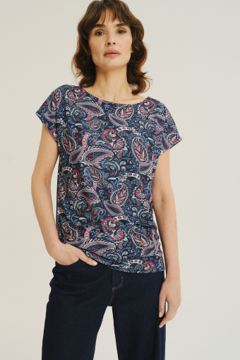 Top z nadrukiem typu paisley