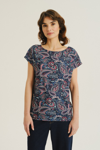 Top z nadrukiem typu paisley
