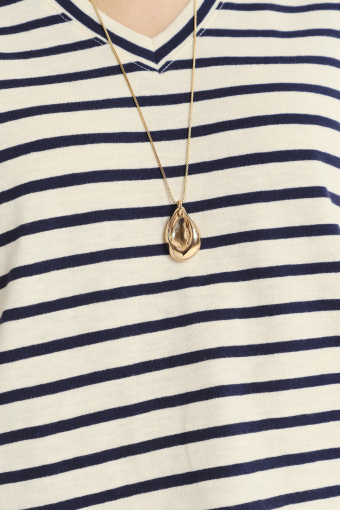 Luźny top w kontrastowe paski