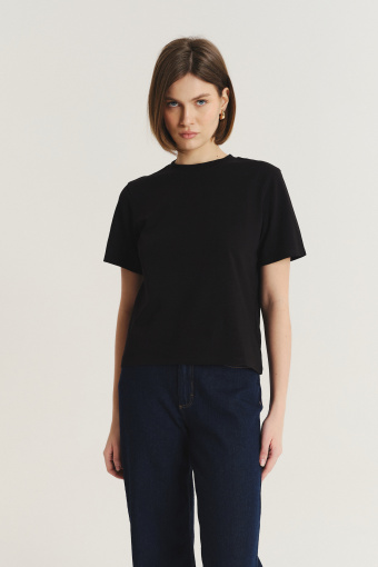 Czarny bawełniany t-shirt