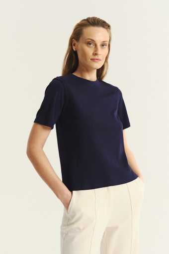 Bawełniany t-shirt w granatowym kolorze