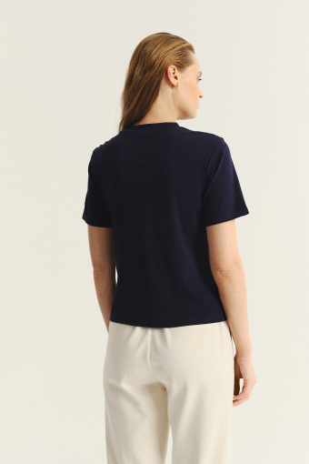 Bawełniany t-shirt w granatowym kolorze