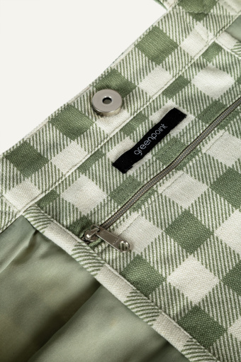 Kremowo-zielona torba z nadrukiem w stokrotki