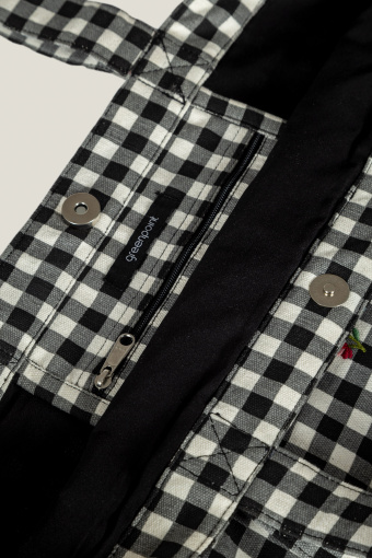 Biało-czarna torba z nadrukiem w kwiaty