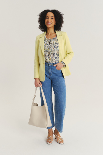 Jednorzędowa marynarka w cytrynowym kolorze