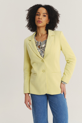 Jednorzędowa marynarka w cytrynowym kolorze