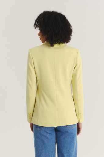 Jednorzędowa marynarka w cytrynowym kolorze