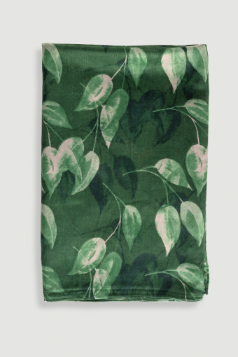 Kobieca apaszka w kwiaty ciemnozielona Kobieca apaszka w kwiaty ciemnozielona