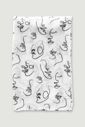 Biała apaszka z efektownym nadrukiem Biała apaszka z efektownym nadrukiem