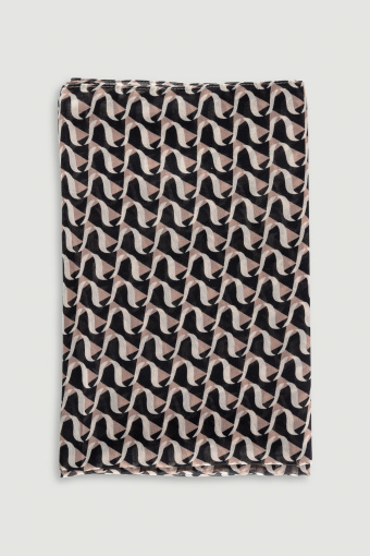 Stylowa, czarna apaszka z nadrukiem Stylowa, czarna apaszka z nadrukiem