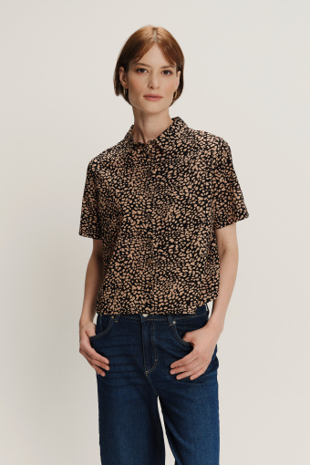 Luźna koszula w zwierzęcy print