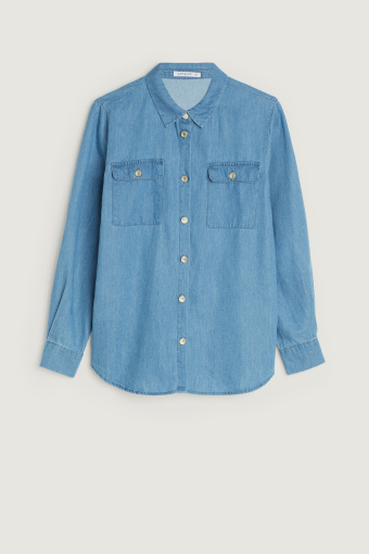 Monochromatyczna koszula jeansowa