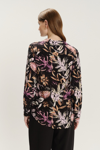 Kobieca koszula z nadrukiem w kolorowe kwiaty Kobieca koszula z nadrukiem w kolorowe kwiaty