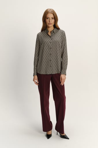 Printowana koszula z wiskozy długi rękaw