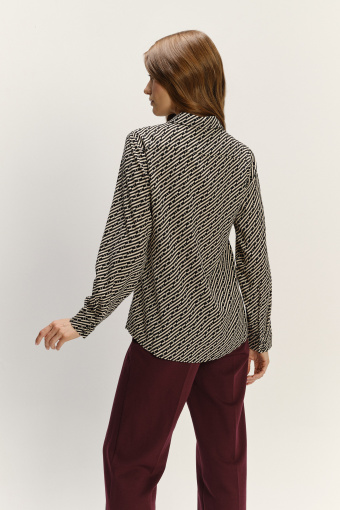 Printowana koszula z wiskozy długi rękaw