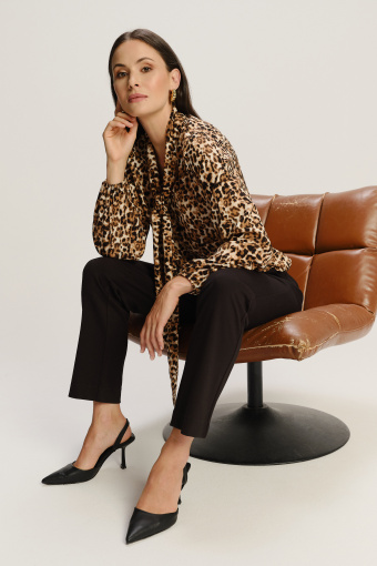 Stylowa wiskozowa bluzka z printem animal Stylowa wiskozowa bluzka z printem animal