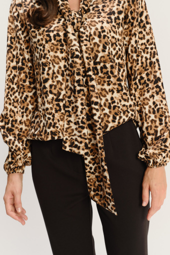 Stylowa wiskozowa bluzka z printem animal Stylowa wiskozowa bluzka z printem animal