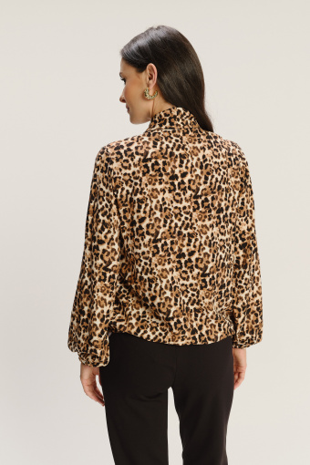 Stylowa wiskozowa bluzka z printem animal Stylowa wiskozowa bluzka z printem animal