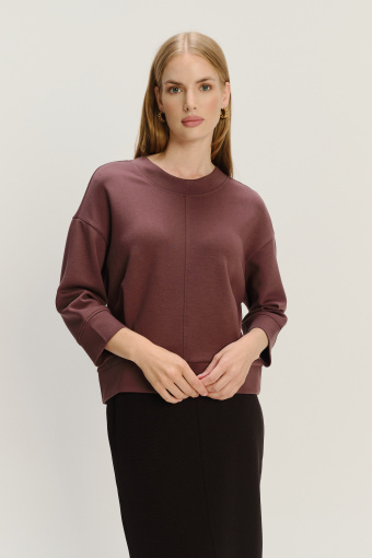 Uniwersalna bluza z rękawem 3/4 ciemny brąż