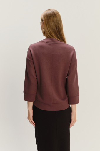 Uniwersalna bluza z rękawem 3/4 ciemny brąz