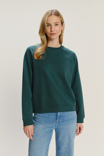 Basicowa bluza w kolorze ciemnej zieleni