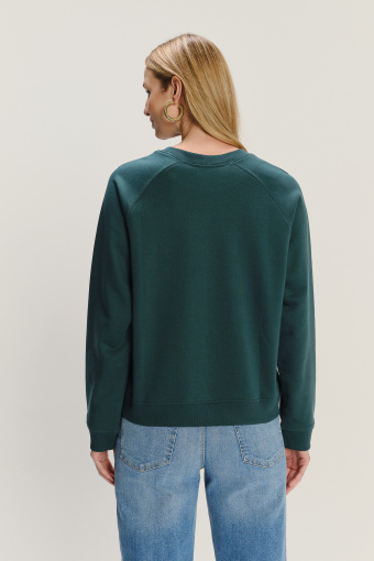 Basicowa bluza w kolorze ciemnej zieleni