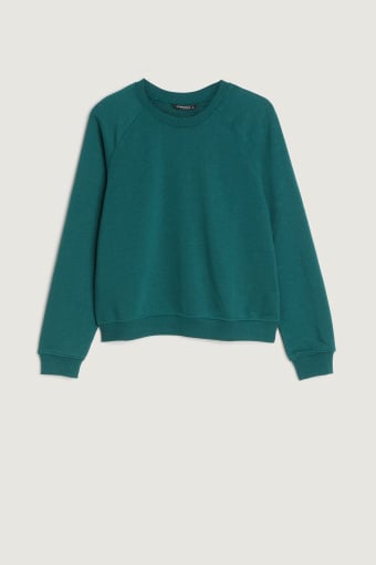 Basicowa bluza w kolorze ciemnej zieleni