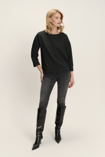 Klasyczna bluza z delikatnym połyskiem rękaw 3/4