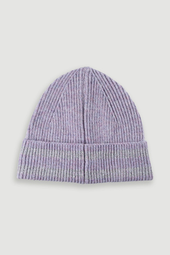 Czapka beanie z połyskującymi paskami